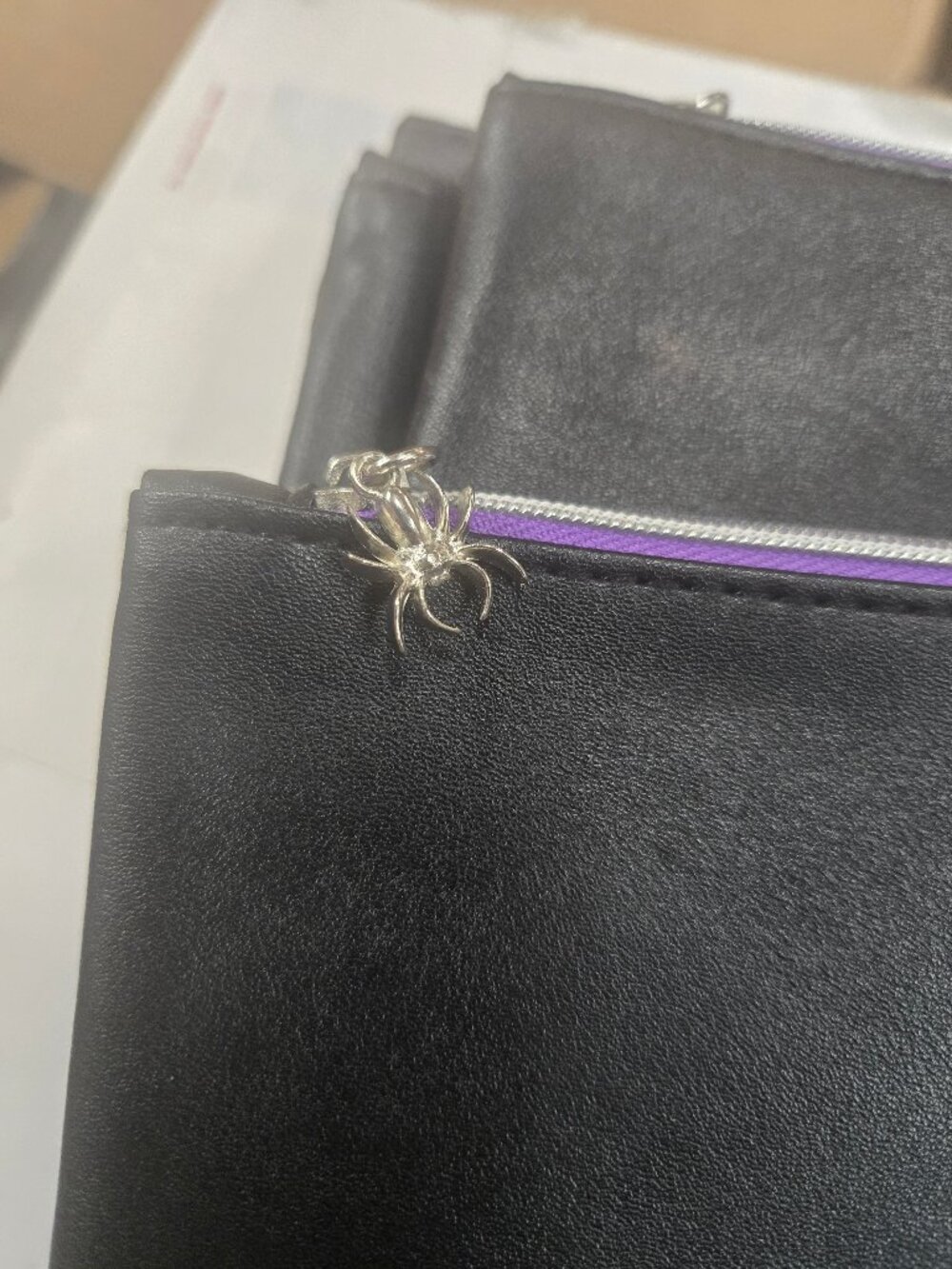 2 ipsy bags  spider web Halloween black with purple Spider on zipper